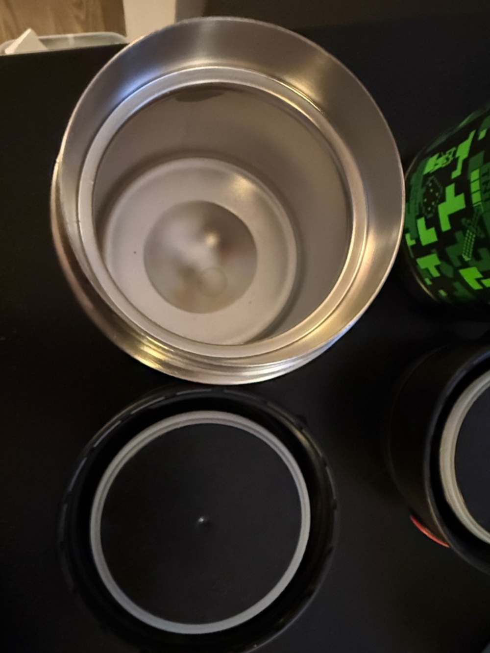 Minecraft & Pokémon Insulated Food Jars - Black with Green and Orange Panels - Picture 4 of 10